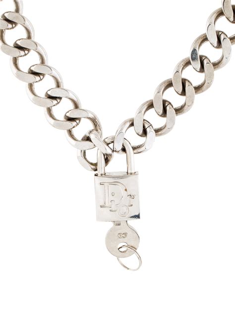 dior lock necklace silver|christian Dior jewelry necklace.